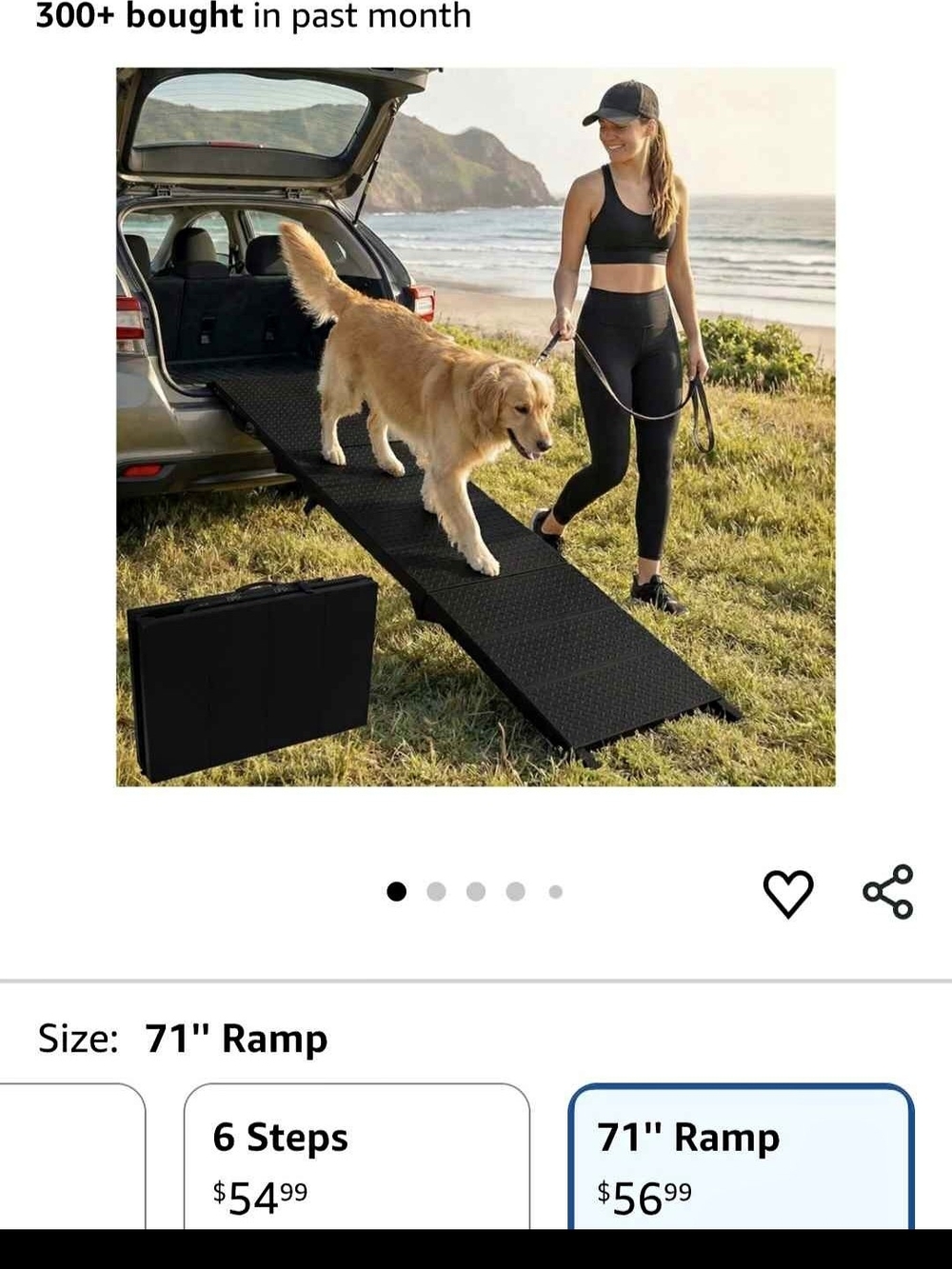 Portable Black Dog Ramp - Foldable Pet Ramp for Cars and SUVs